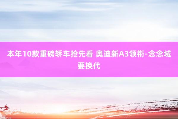 本年10款重磅轿车抢先看 奥迪新A3领衔-念念域要换代