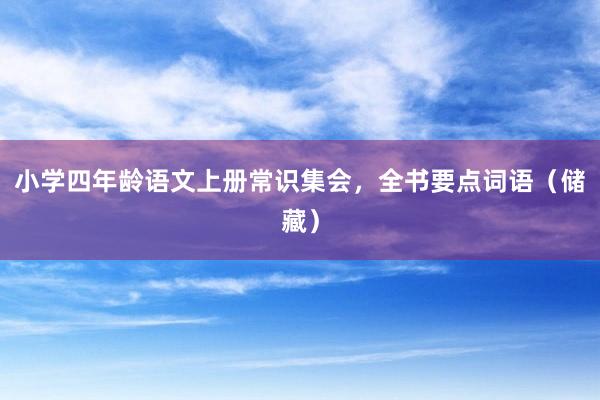 小学四年龄语文上册常识集会，全书要点词语（储藏）